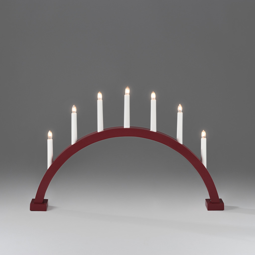 Arch 7 Lights Rojo oscuro mate De Konstsmide - Fabricado en madera y pintado en tono marr&oacute;n oscuro mate.