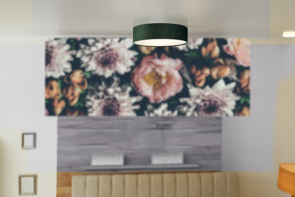 Drum Ø38 Verde plafón De Searchlight - Con dos fuentes de luz y un difusor de ópalo dentro de la lujosa pantalla de terciopelo, crea un brillo cálido en cualquier habitación.