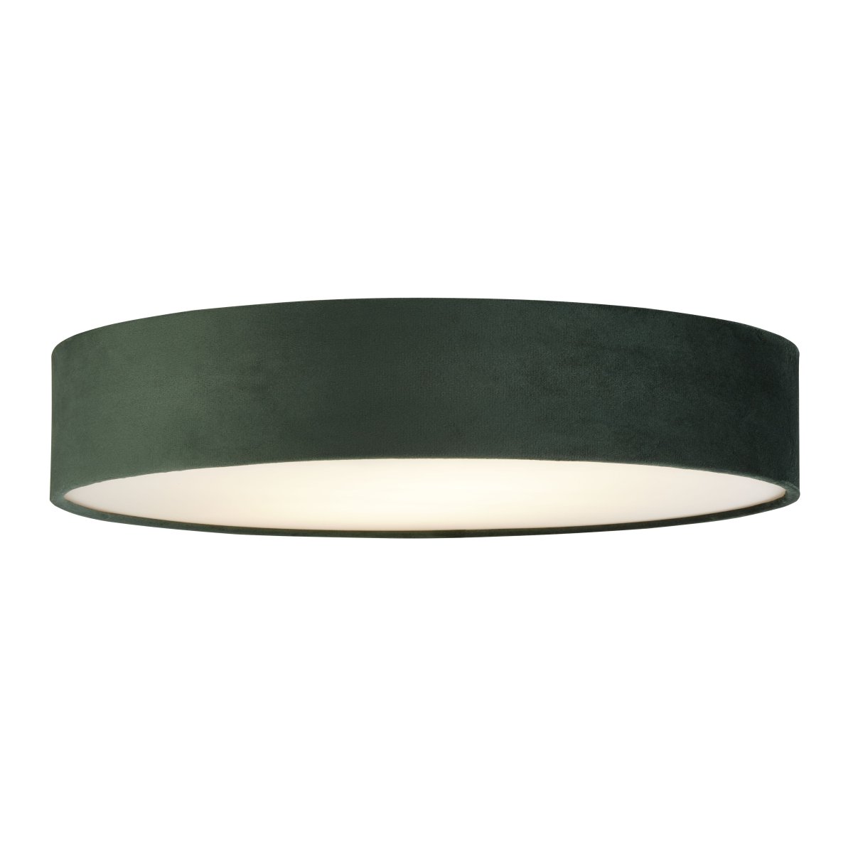 Drum Ø50 Verde plafón De Searchlight - Esta lámpara colgante de tambor de terciopelo verde es una manera sencilla de agregar color y textura a cualquier habitación.