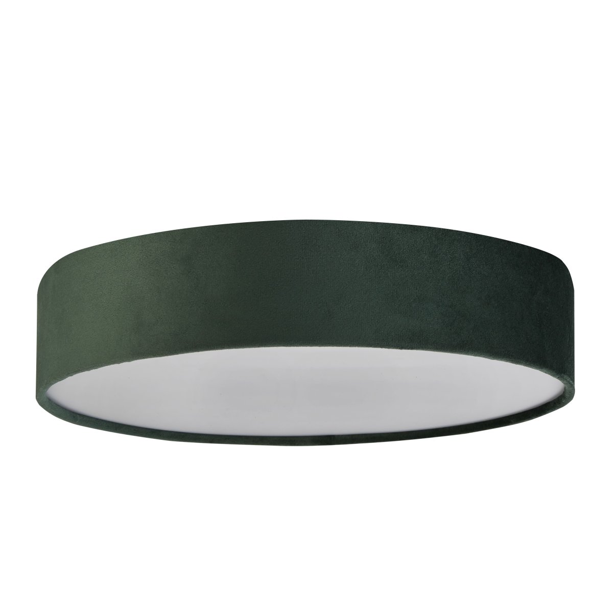 Drum Ø50 Verde plafón De Searchlight - Esta lámpara colgante de tambor de terciopelo verde es una manera sencilla de agregar color y textura a cualquier habitación.