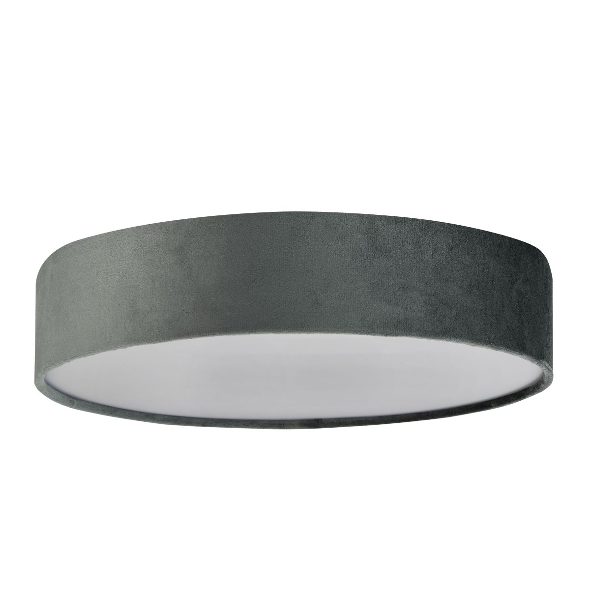 Drum Ø50 Gris plafón De Searchlight - Esta lámpara de techo Drum en color gris; El terciopelo es una forma fácil de agregar color y textura a cualquier habitación.