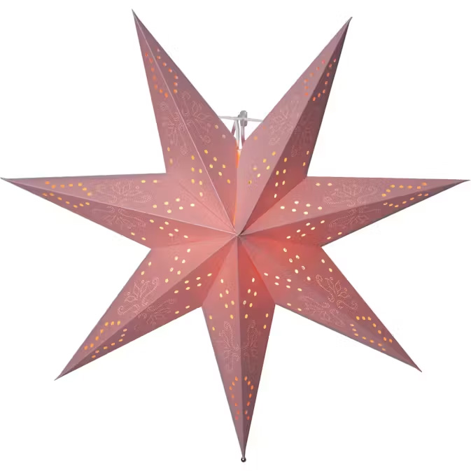 Romantic Ø55 Rosa De Star Trading - Estrellas de papel rosa con bonitos patrones decorativos para uso en interiores.