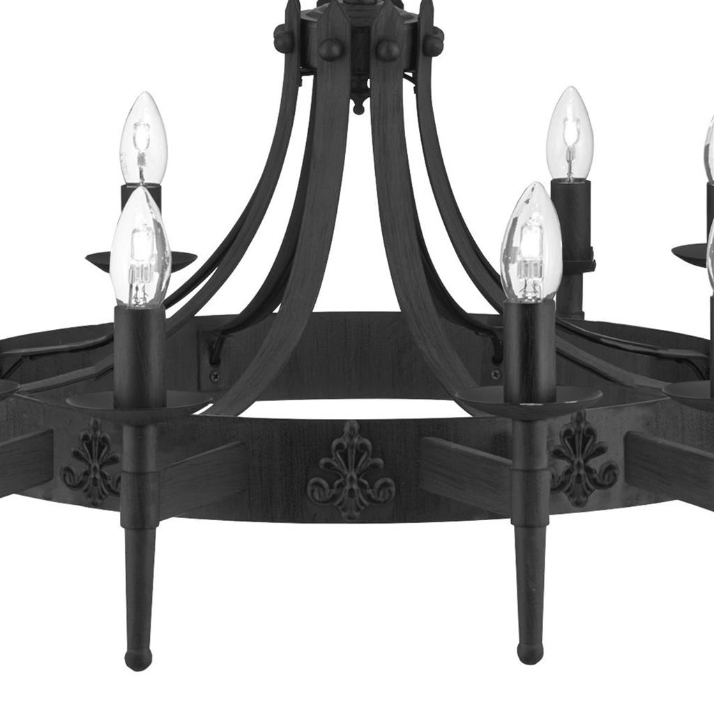 Cartwheel II Ø105 Negro Lámpas de techo De Searchlight - Gracias al ajuste de altura, la l&aacute;mpara se adapta f&aacute;cilmente a diferentes alturas de techo o se puede usar como decoraci&oacute;n de mesa para crear un ambiente dram&aacute;tico y evocador.
