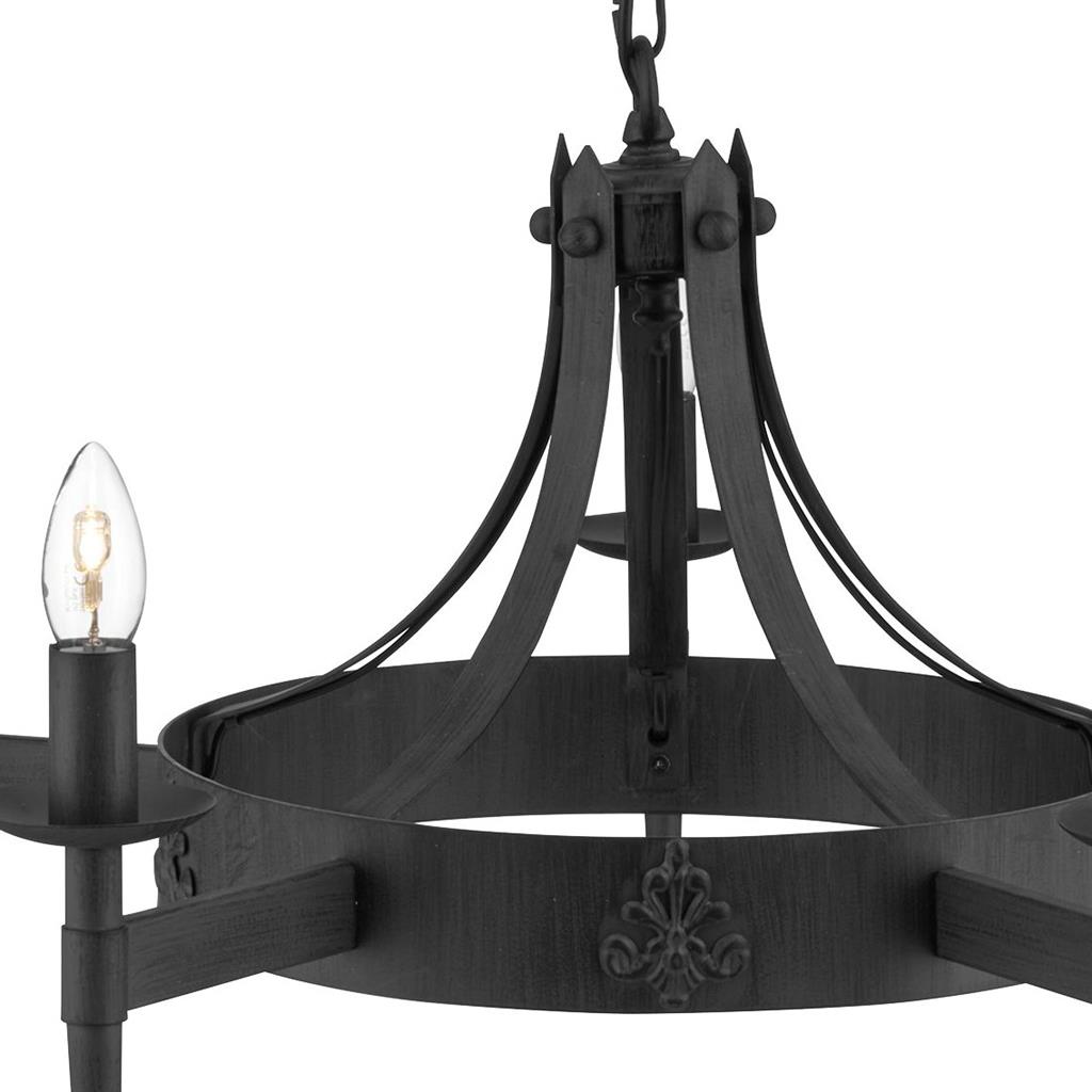 Cartwheel II Ø67 Negro Lámpas de techo De Searchlight - Gracias a su altura ajustable, la l&aacute;mpara se adapta f&aacute;cilmente a diferentes alturas de techo o se puede usar como decoraci&oacute;n de mesa para crear un ambiente dram&aacute;tico y evocador.
