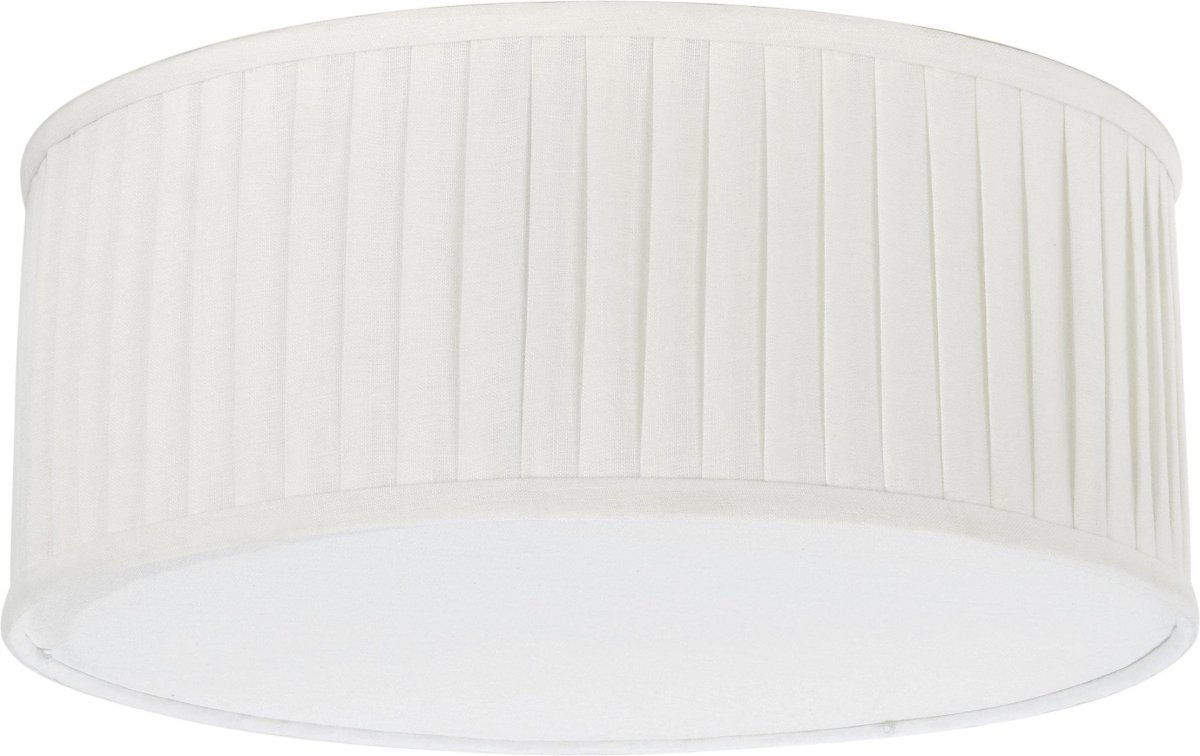 Plissé Ø45 Blanco plafón De PR Home - La pantalla plisada de lino blanco proporciona una luz suave y agradable, creando un ambiente acogedor en cualquier estancia.