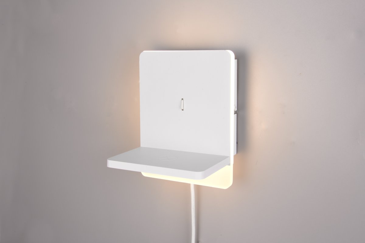 Fairfield 20cm Blanco lámpara de pared De Trio Lighting - La función FLEXconnect permite tanto la instalación permanente como la instalación con cable y enchufe de pared.
