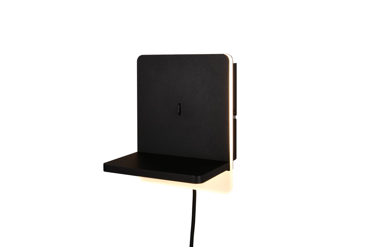 Fairfield 20cm Negro lámpara de pared De Trio Lighting - La funci&oacute;n FLEXconnect permite tanto la instalaci&oacute;n permanente como la instalaci&oacute;n con cable y enchufe de pared.