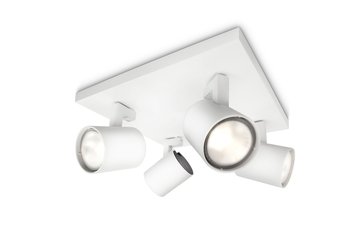 Runner 4 Blanco foco de techo De Philips - La carcasa de aluminio blanco complementa perfectamente la fuente de luz.
