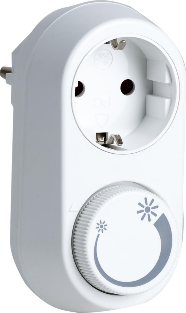 Imagen ampliada de Regulador de intensidad para enchufe 3-24W Blanco De - Para bombillas incandescentes, bombillas halógenas de 230 V (3–200 W) y la mayoría de las bombillas LED (3–24 W).