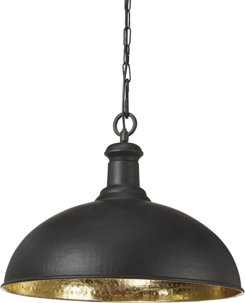 Delhi Ø50 Negro Lámpas de techo De PR Home - La lámpara de techo tiene una cadena negra de 1,2 metros de largo y un casquillo para suspensión con gancho del mismo color que la lámpara.