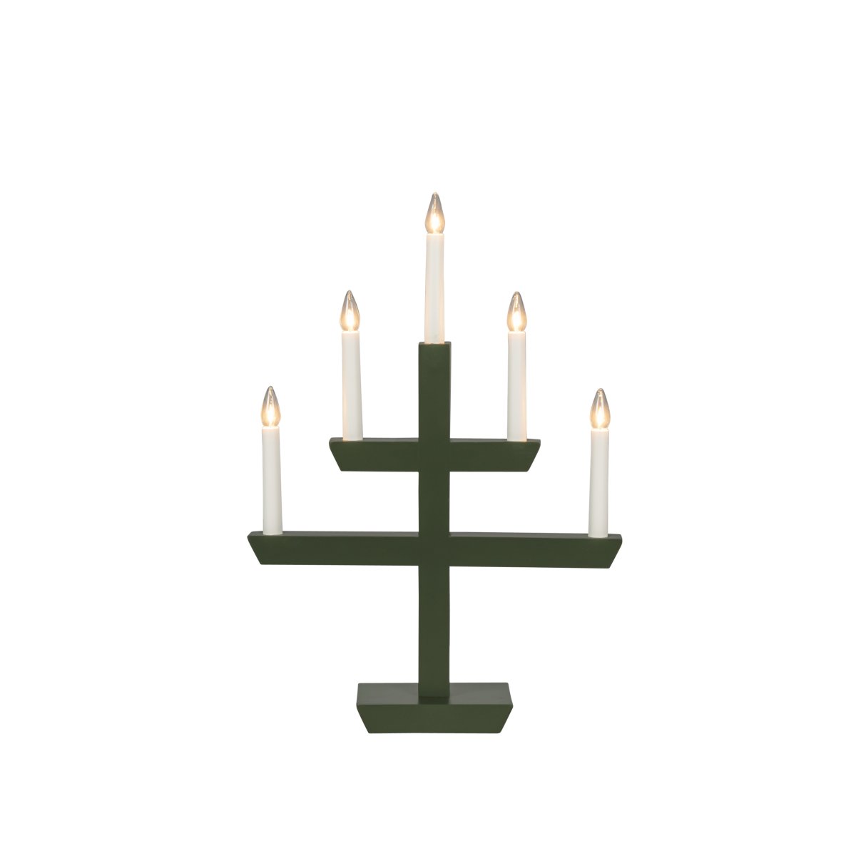 Wooden Candelabra 5 Lights Verde oscuro De Konstsmide - La combinaci&oacute;n del tacto cl&aacute;sico de la madera y su forma moderna lo convierten en un elegante complemento para cualquier hogar.