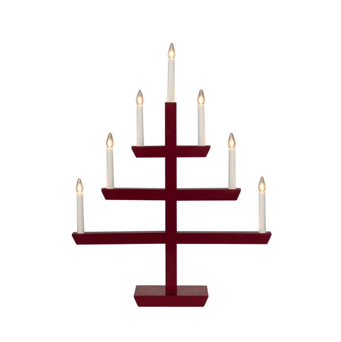 Wooden Candelabra 7 Lights ROJO De Konstsmide - La combinaci&oacute;n del tacto cl&aacute;sico de la madera y su forma moderna lo convierten en un elegante complemento para cualquier hogar.