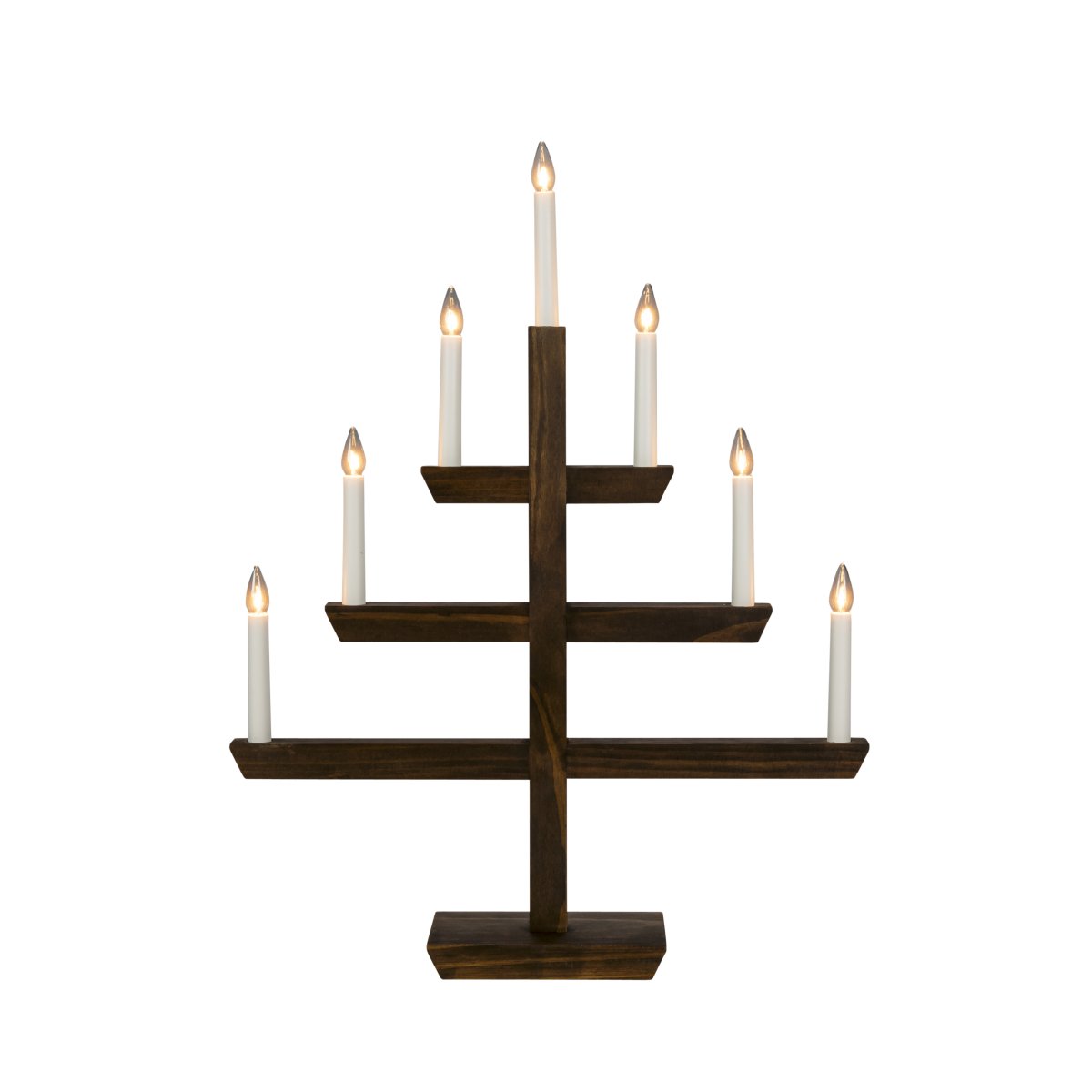 Wooden Candelabra 7 Lights Mancha marrón De Konstsmide - La combinaci&oacute;n del tacto cl&aacute;sico de la madera y su forma moderna lo convierten en un elegante complemento para cualquier hogar.