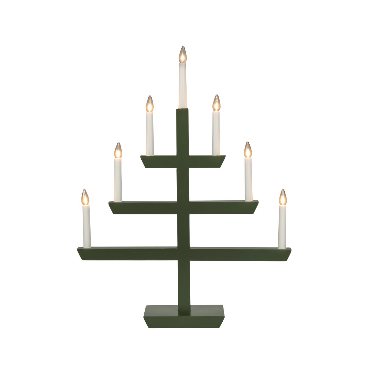 Wooden Candelabra 7 Lights Verde oscuro De Konstsmide - La combinaci&oacute;n del tacto cl&aacute;sico de la madera y su forma moderna lo convierten en un elegante complemento para cualquier hogar.
