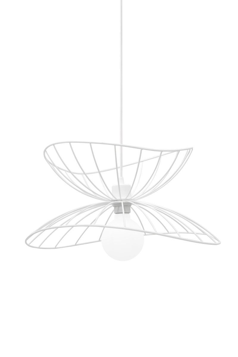 Ray Ø45 Blanco Lámpas de techo De Globen Lighting - Las dos pantallas se pueden colocar de varias maneras: apiladas una sobre otra o montadas una dentro de la otra para crear una l&aacute;mpara colgante m&aacute;s baja.