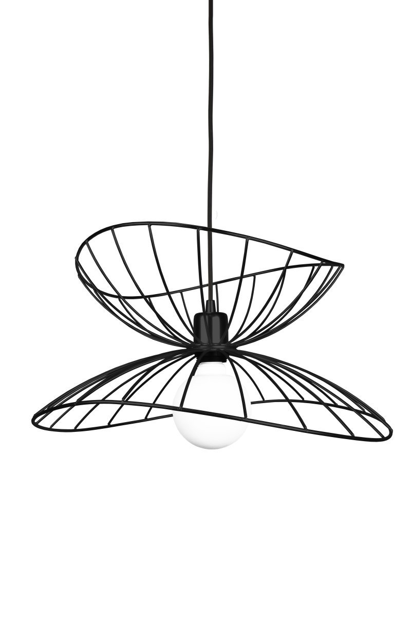 Ray Ø45 Negro Lámpas de techo De Globen Lighting - Las dos pantallas se pueden colocar de varias maneras: apiladas una sobre otra o montadas una dentro de la otra para crear una l&aacute;mpara colgante m&aacute;s baja.