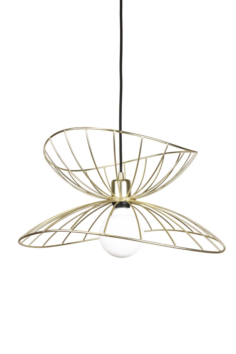 Ray Ø45 Latón cepillado Lámpas de techo De Globen Lighting - Las dos pantallas se pueden colocar de varias maneras: apiladas una sobre otra o montadas una dentro de la otra para crear una lámpara colgante más baja.