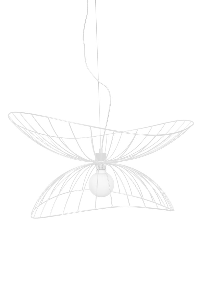 Ray Ø70 Blanco Lámpas de techo De Globen Lighting - Las dos pantallas se pueden colocar de varias maneras: apiladas una sobre otra o montadas una dentro de la otra para crear una lámpara colgante más baja.