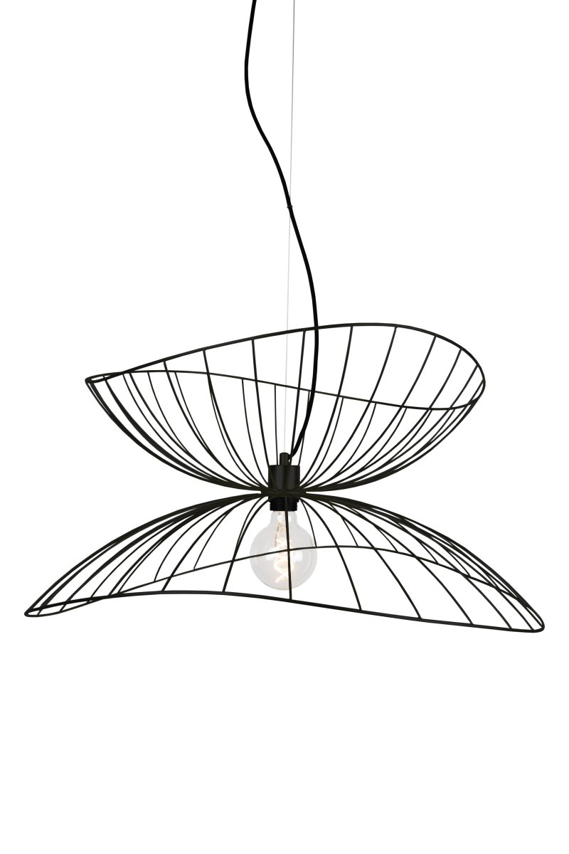 Ray Ø70 Negro Lámpas de techo De Globen Lighting - Las dos pantallas se pueden colocar de varias maneras: apiladas una sobre otra o montadas una dentro de la otra para crear una lámpara colgante más baja.
