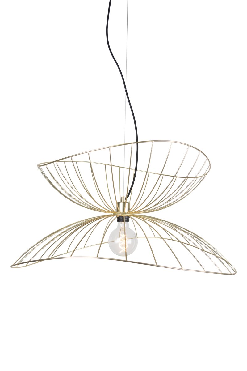 Ray Ø70 Latón cepillado Lámpas de techo De Globen Lighting - Las dos pantallas se pueden colocar de varias maneras: apiladas una sobre otra o montadas una dentro de la otra para crear una lámpara colgante más baja.