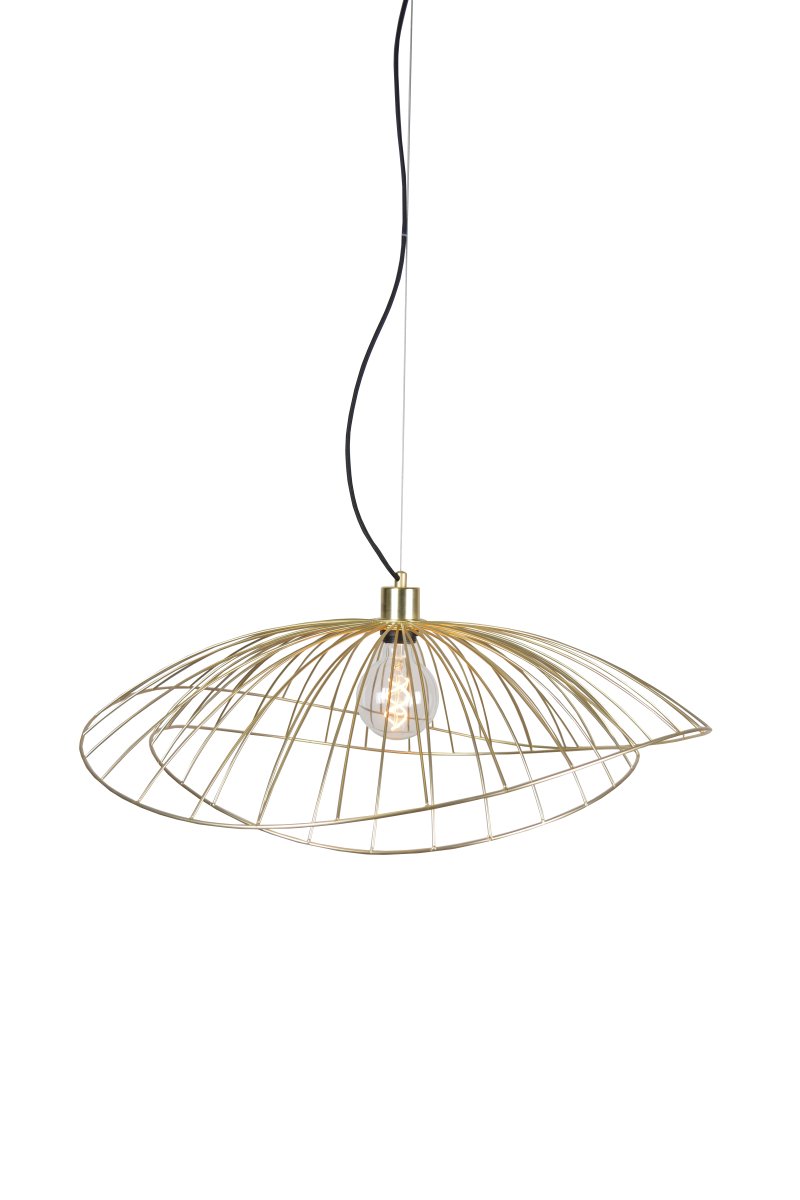 Ray Ø70 Latón cepillado Lámpas de techo De Globen Lighting - Las dos pantallas se pueden colocar de varias maneras: apiladas una sobre otra o montadas una dentro de la otra para crear una lámpara colgante más baja.