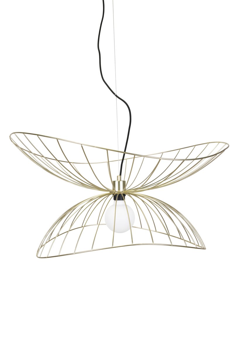 Ray Ø70 Latón cepillado Lámpas de techo De Globen Lighting - Las dos pantallas se pueden colocar de varias maneras: apiladas una sobre otra o montadas una dentro de la otra para crear una lámpara colgante más baja.