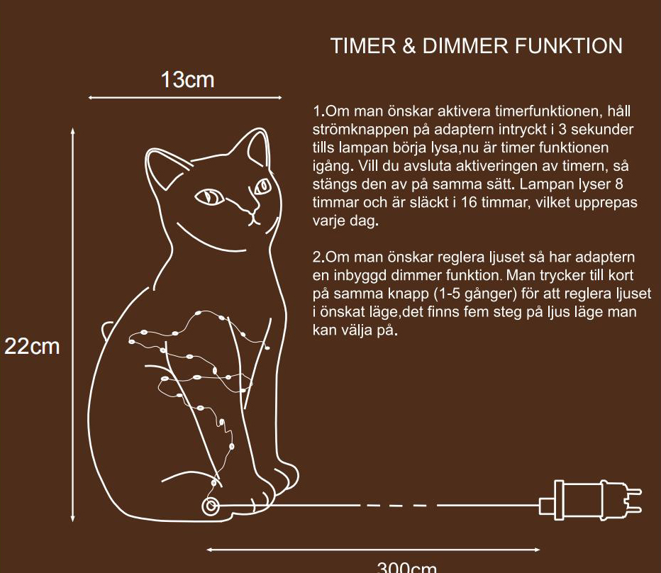 Katt 22cm Marrón/blanco lámpara de mesa De Pixie Design - Esta l&aacute;mpara de mesa decorativa de cristal con forma de elegante gato cautiva con su superficie marmolada en tonos marrones y blancos, lo que le otorga a cada pieza un car&aacute;cter &uacute;nico.