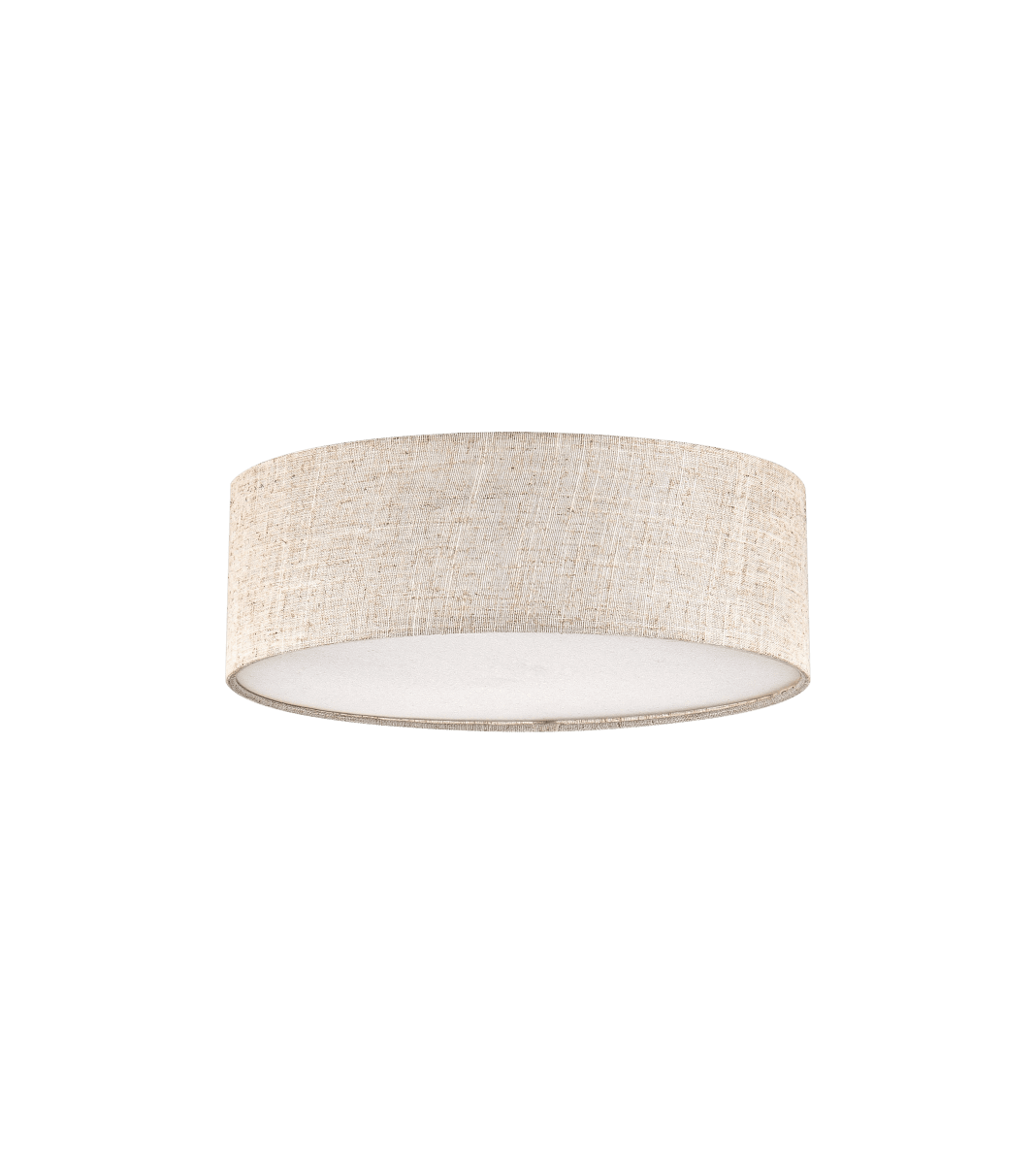 Imagen ampliada de Paola Beige De Aneta Lighting - La l&aacute;mpara de techo Paola destaca por su dise&ntilde;o elegante y atemporal, con una pantalla redonda de tela beige.