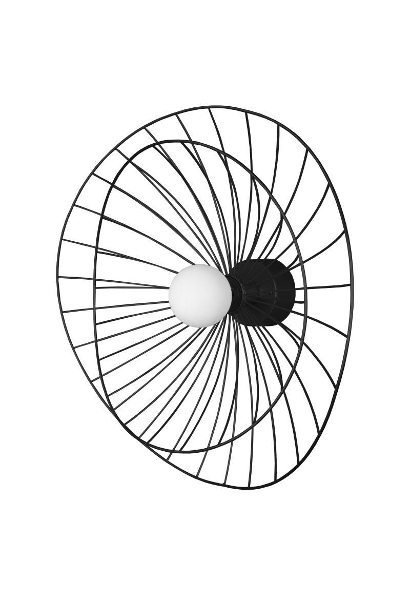 Ray Ø60 Negro lámpara de pared De Globen Lighting - La l&aacute;mpara se puede montar tanto en el techo como en la pared, lo que la hace vers&aacute;til.