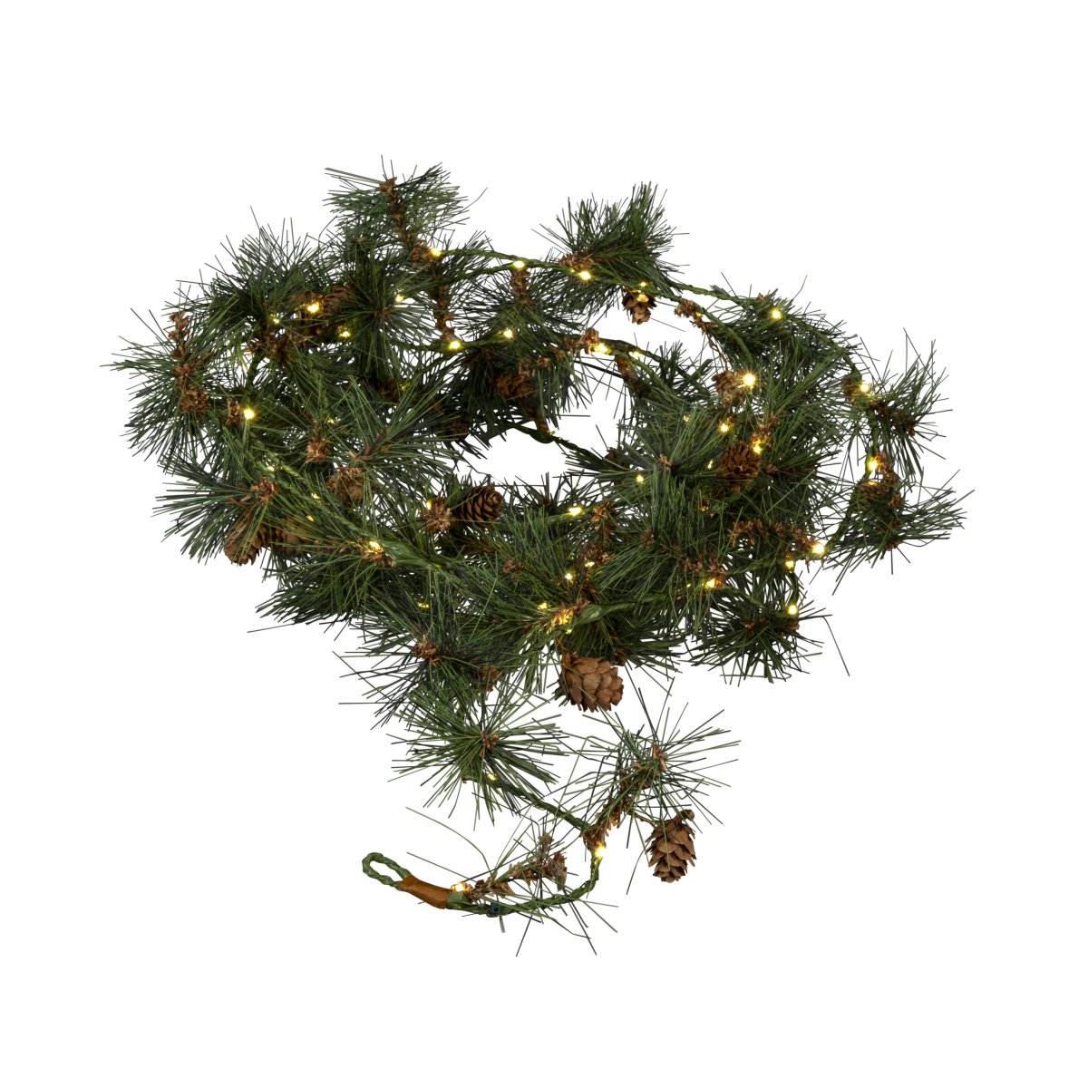 Guirnalda 6m Verde De Konstsmide - Esta guirnalda con agujas de pino artificiales y peque&ntilde;as pi&ntilde;as crea un ambiente invernal c&aacute;lido y acogedor.