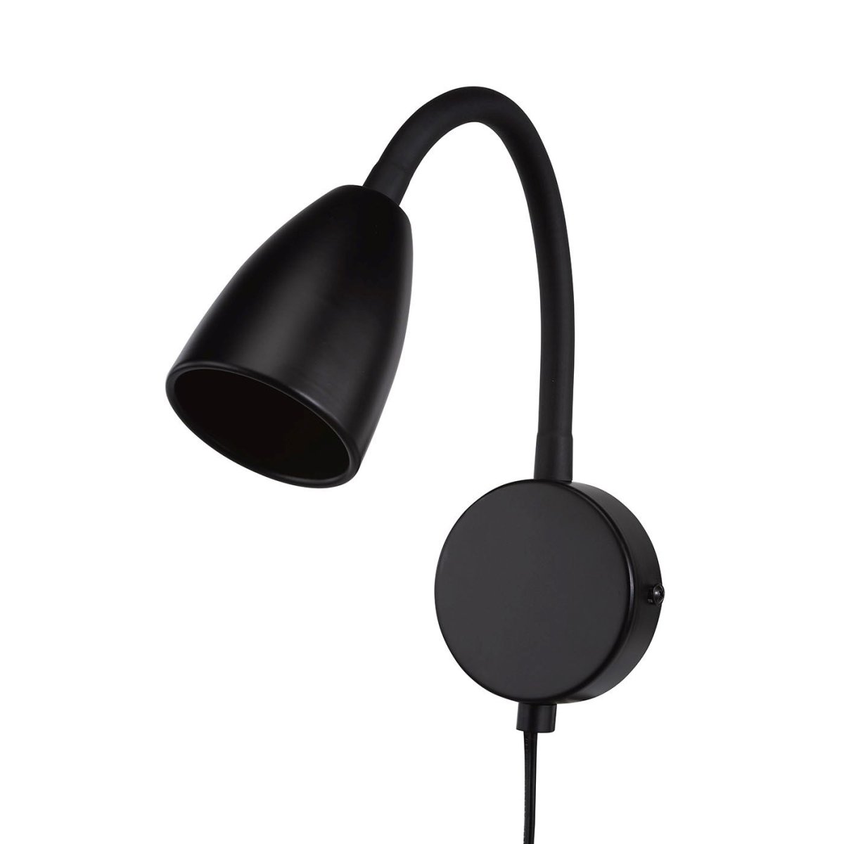 Moa Negro lámpara de lectura De Oriva - El brazo flexible permite ajustar f&aacute;cilmente la direcci&oacute;n de la luz, lo que la hace perfecta como l&aacute;mpara de noche o en el estudio.