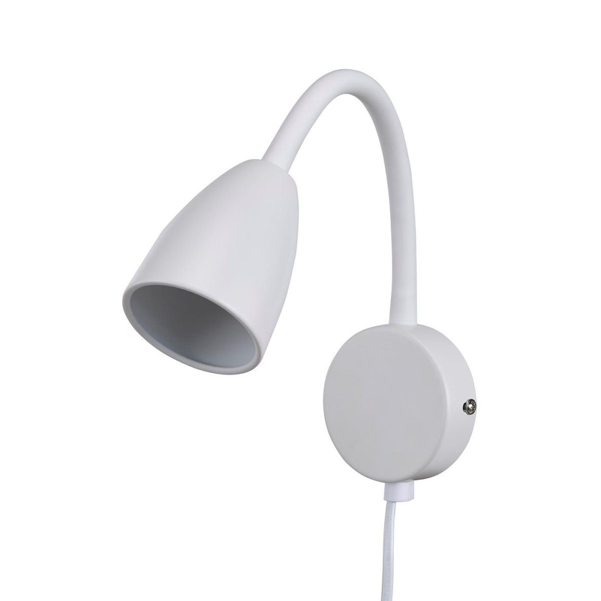 Moa Blanco lámpara de lectura De Oriva - El brazo flexible permite ajustar f&aacute;cilmente la direcci&oacute;n de la luz, lo que la hace perfecta como l&aacute;mpara de noche o en el estudio.