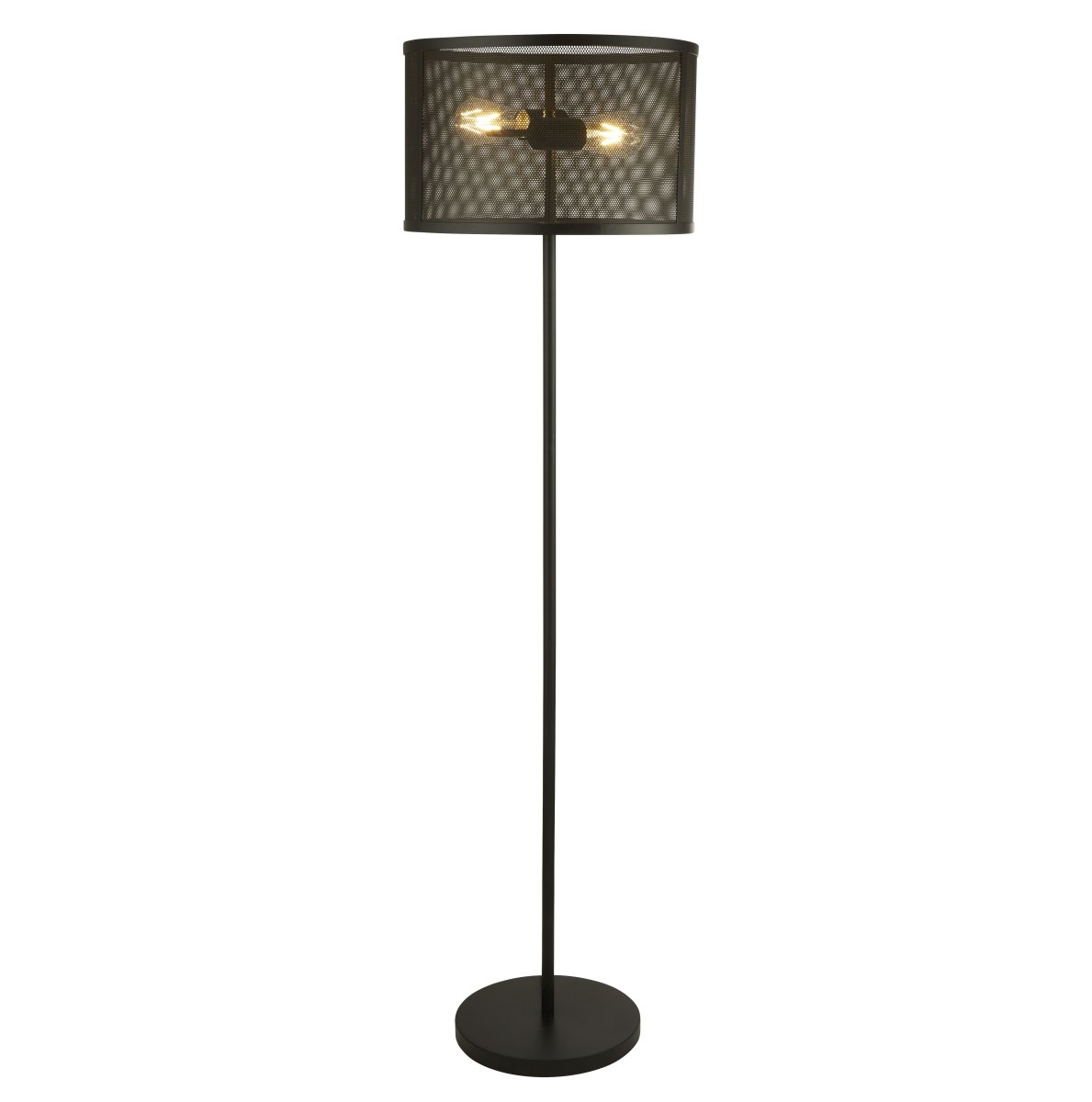 Lydia Negro lámpara de pie De Searchlight - El dise&ntilde;o elegante y el acabado negro mate hacen de la l&aacute;mpara una combinaci&oacute;n perfecta de funci&oacute;n y est&eacute;tica, ideal para realzar su sala de estar, dormitorio u oficina.