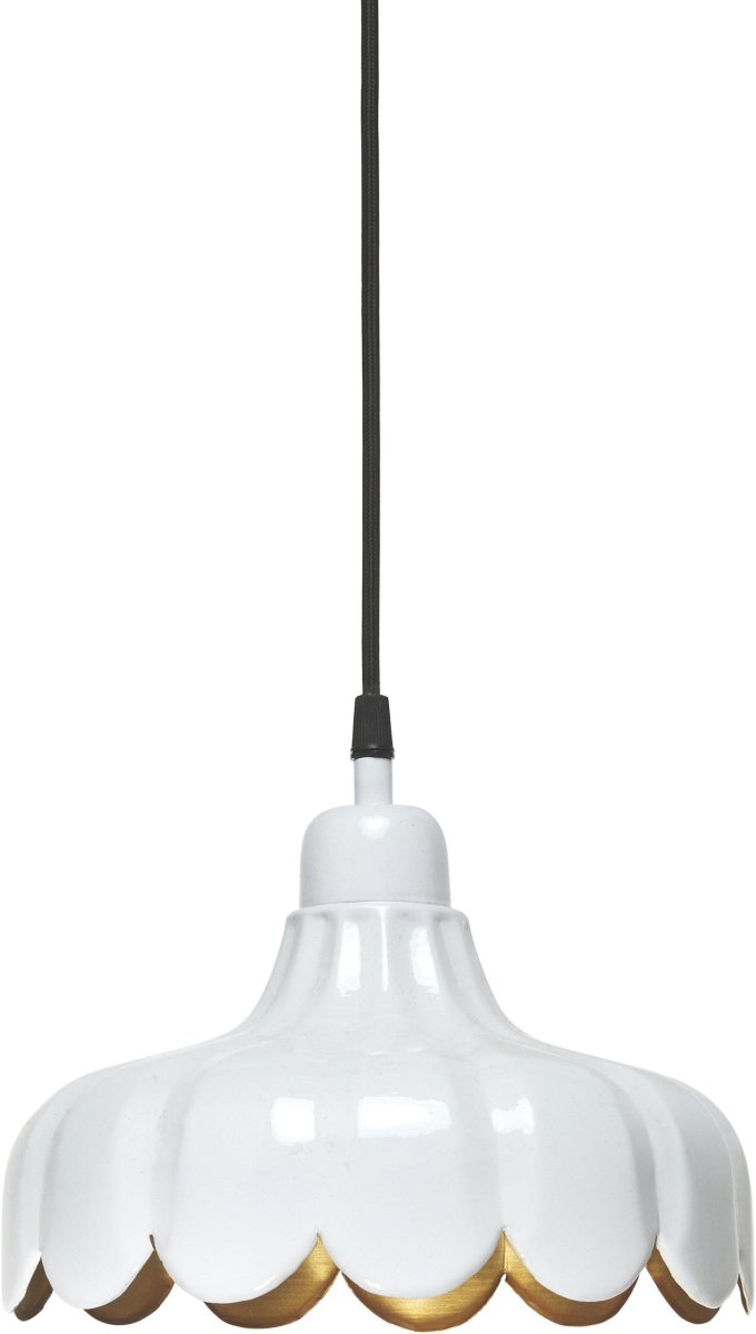 Wells Ø24 Blanco lámpara de ventana De PR Home - Cable textil negro de 3,5 m de longitud con enchufe de pared.