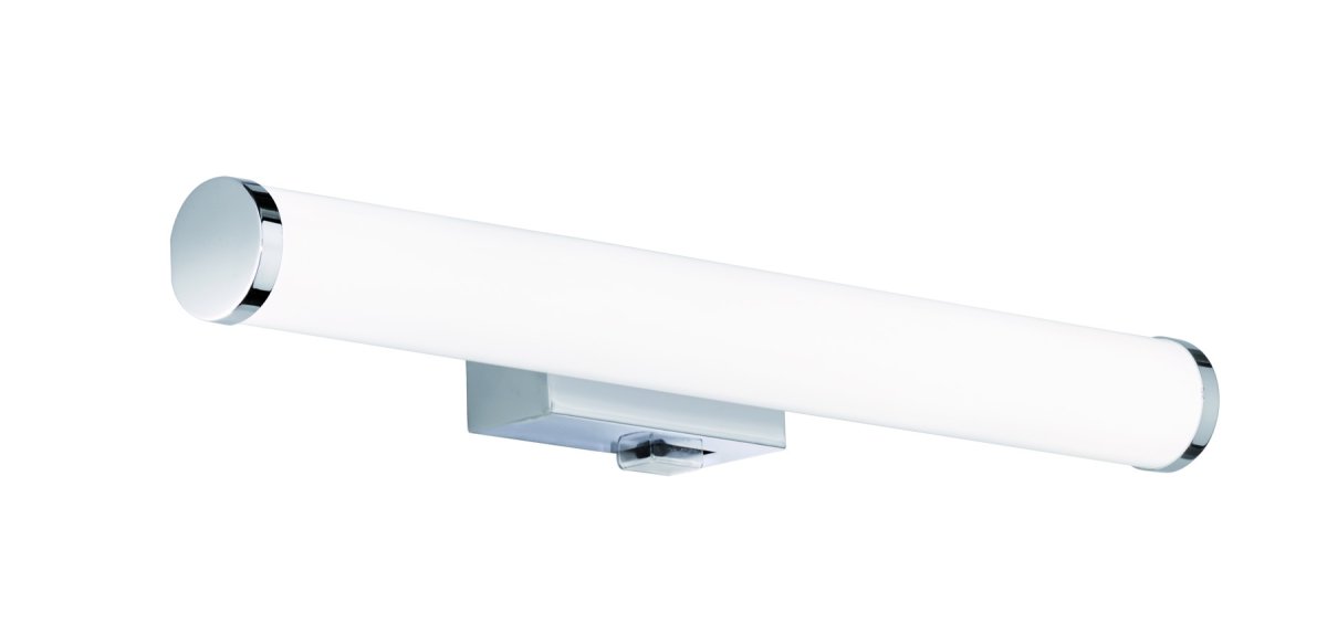 Mattimo 40cm Cromo lámpara de baño De Trio Lighting - Combina cromo y pl&aacute;stico blanco para una apariencia armoniosa y se puede controlar con un interruptor de pared o con el interruptor de alimentaci&oacute;n integrado.