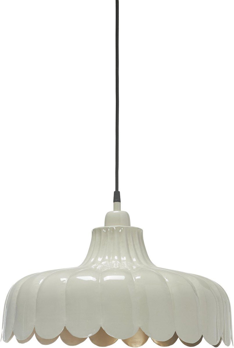 Wells Ø45 Beige Lámpas de techo De PR Home - Cable de plástico negro de 1,6 m de longitud con cazoleta de techo para suspensión con gancho del mismo color que la lámpara.