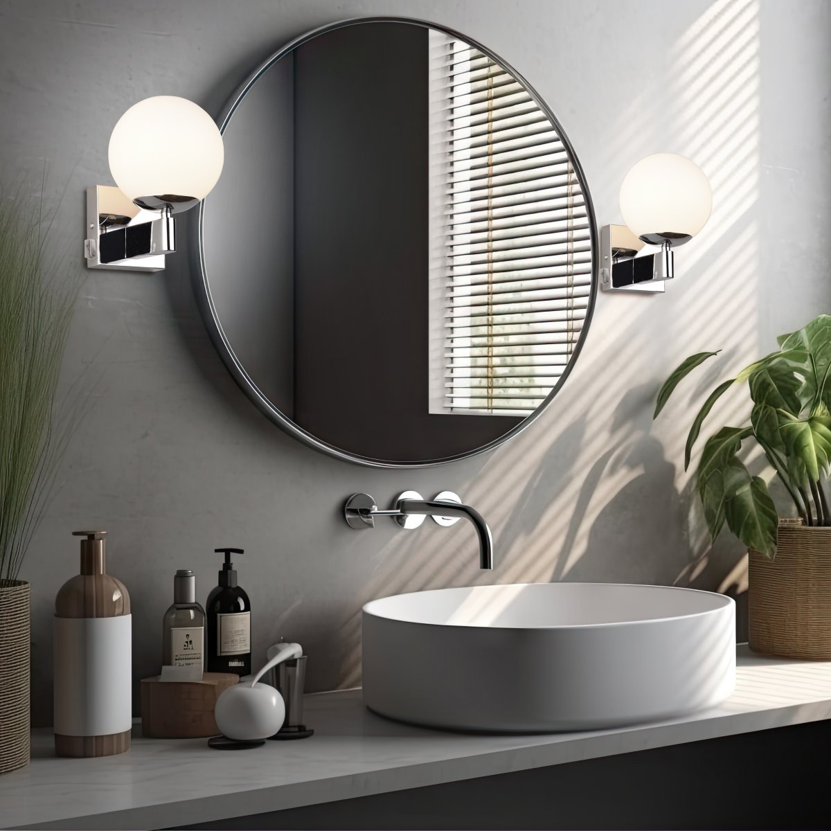 Kula Cromo lámpara de baño De Trio Lighting - Transforma tu baño en un oasis de tranquilidad donde podrás disfrutar de un baño de burbujas o un tratamiento de belleza en un ambiente agradable.