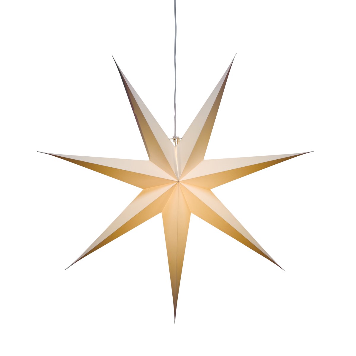 Estrella De Papel Ø78 Blanco De Konstsmide - Se suministra con cable blanco de 5 m, interruptor de alimentaci&oacute;n y enchufe.