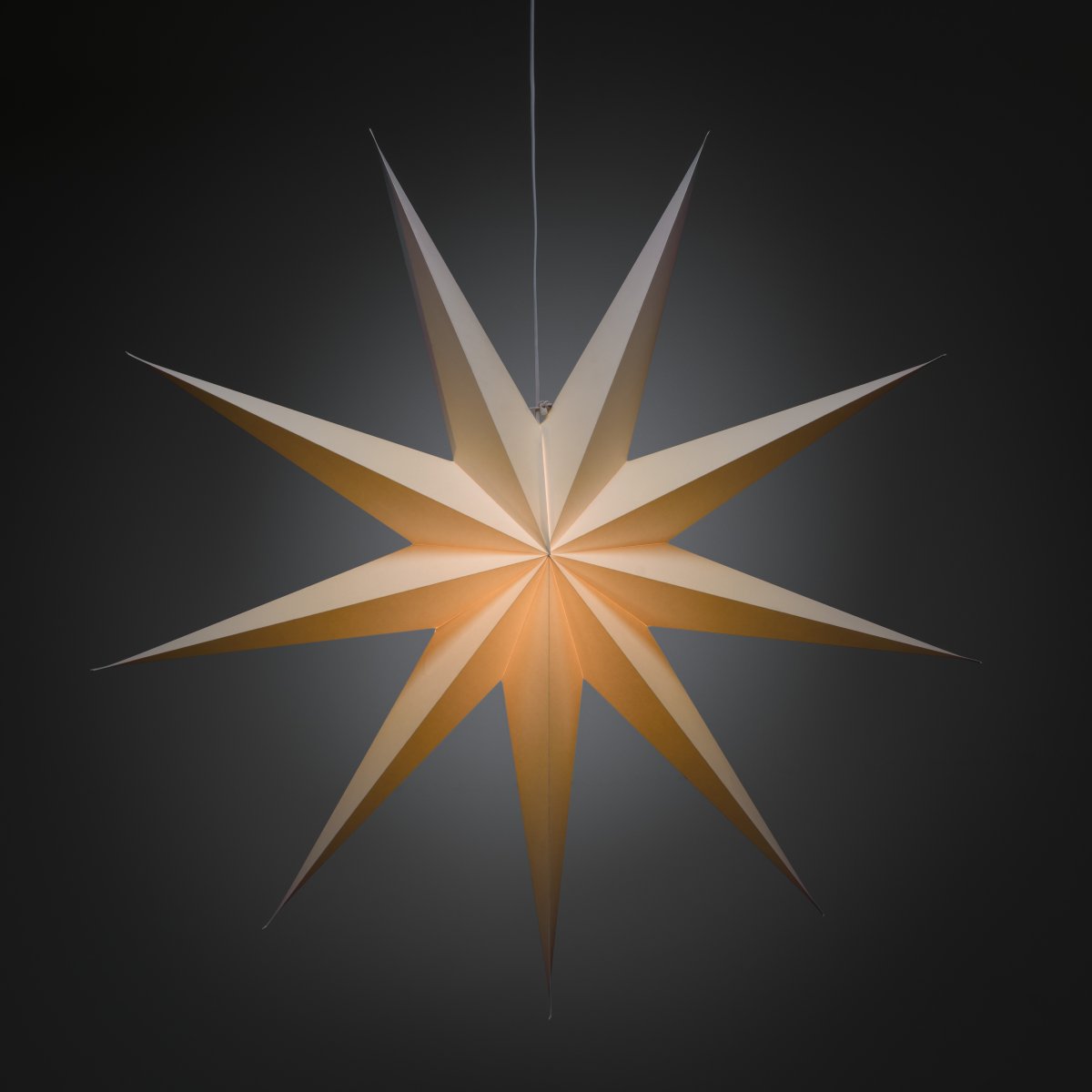 Estrella De Papel Ø115 Blanco De Konstsmide - Se suministra con cable blanco de 5 m, interruptor de alimentaci&oacute;n y enchufe.