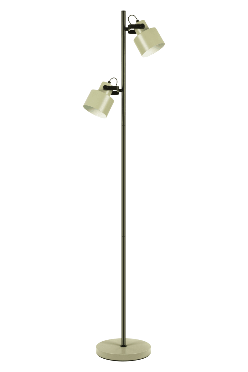 Imagen ampliada de City 2 Verde/negro lámpara de pie De Aneta Lighting - La lámpara de pie City impresiona por su diseño moderno y elegante en una sofisticada combinación de negro y verde.