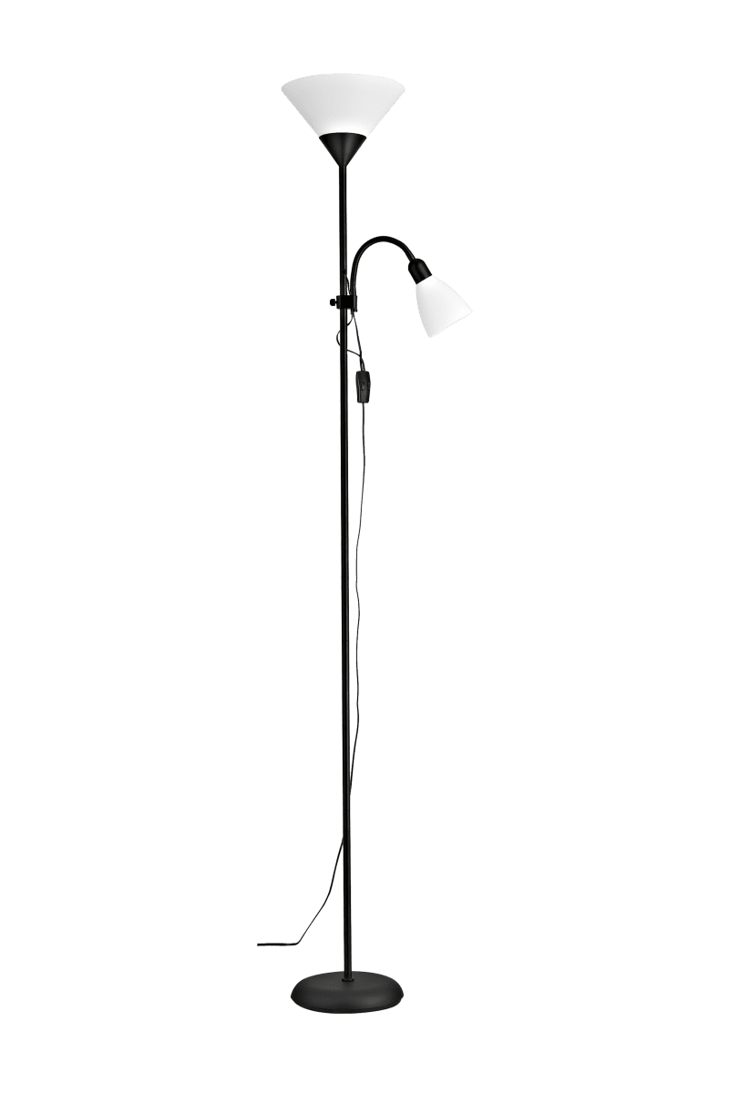 Imagen ampliada de Vigo Negro lámpara de pie De Aneta Lighting - La l&aacute;mpara de pie Vigo combina las ventajas de una l&aacute;mpara de pie y una de mesa de forma pr&aacute;ctica y elegante.