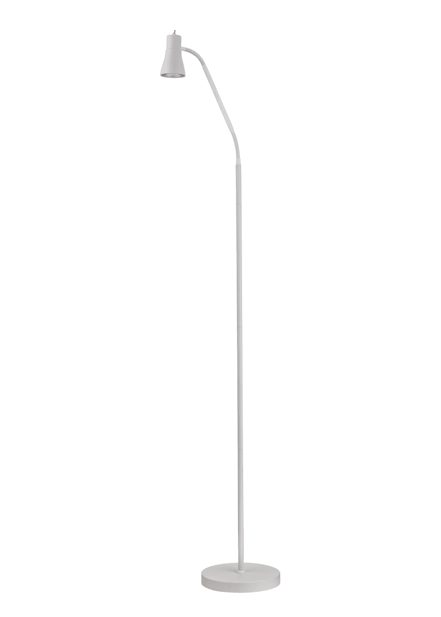 Boden Blanco lámpara de pie De Aneta Lighting - La l&aacute;mpara de pie Boden destaca por su dise&ntilde;o elegante y funcional, ideal como l&aacute;mpara de lectura junto al sof&aacute; o tu reposapi&eacute;s favorito.