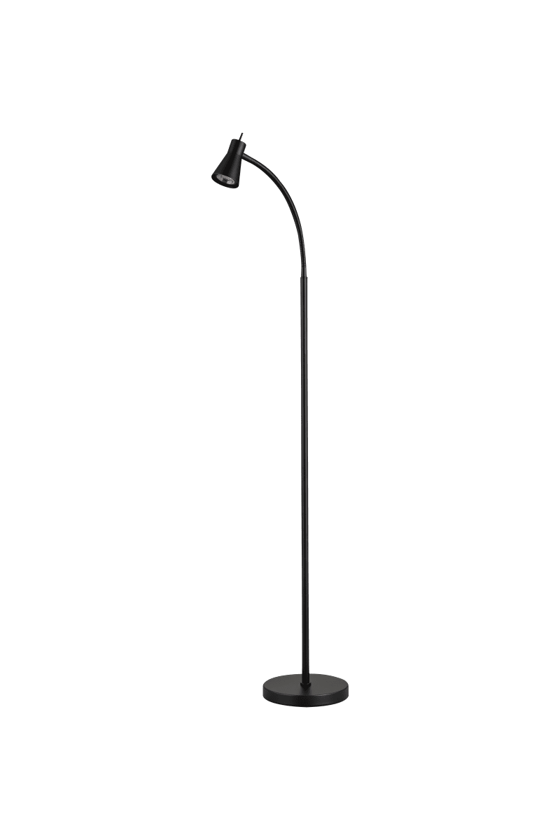 Imagen ampliada de Boden Negro lámpara de pie De Aneta Lighting - La l&aacute;mpara de pie Boden destaca por su dise&ntilde;o elegante y funcional, y es perfecta como l&aacute;mpara de lectura junto al sof&aacute; o tu reposapi&eacute;s favorito.