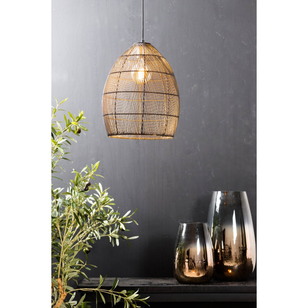 Meya Ø30 Negro/dorado Lámpas de techo De Light & Living - 