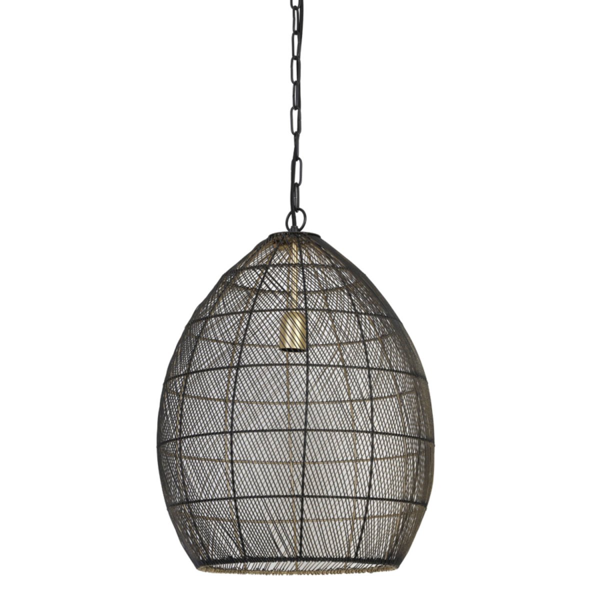 Meya Ø40 Negro/dorado Lámpas de techo De Light & Living - Meya es una elegante lámpara de techo fabricada en metal negro, cuyo diseño abierto crea una expresión aireada y moderna.