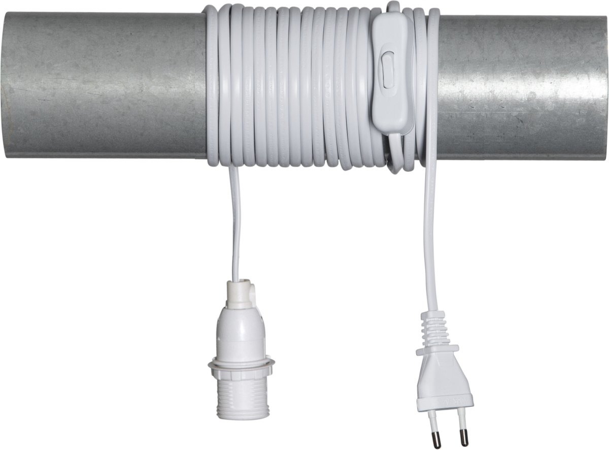Colgante Con Interruptor 5m Blanco De Star Trading - Juego de cables completo, el cable mide 5m de largo y tiene un interruptor, se puede acortar si es necesario.