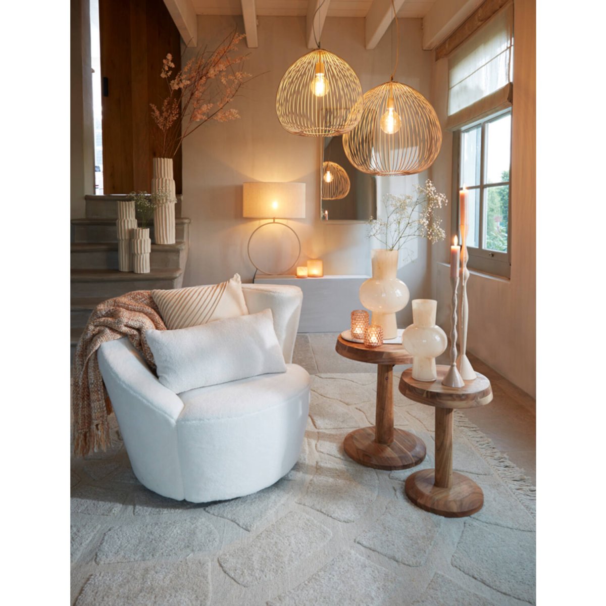 Rilana Ø45 Beige Lámpas de techo De Light & Living - 