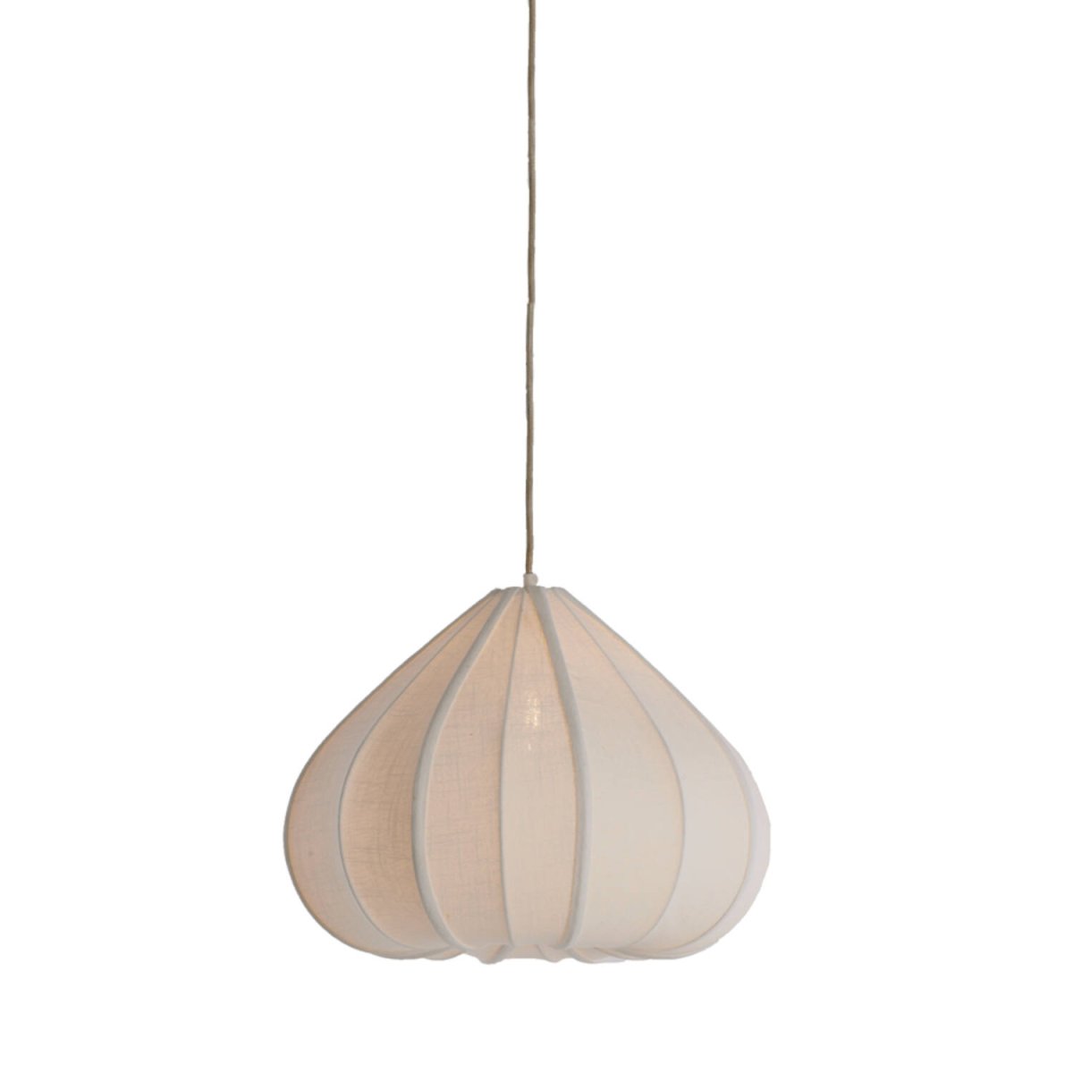 Zubeda Ø50 Blanco cremoso Lámpas de techo De Light & Living - Zubeda impresiona por su forma suave y elegante, y est&aacute; revestida de tela blanco crema que garantiza una distribuci&oacute;n de luz c&aacute;lida y agradable.