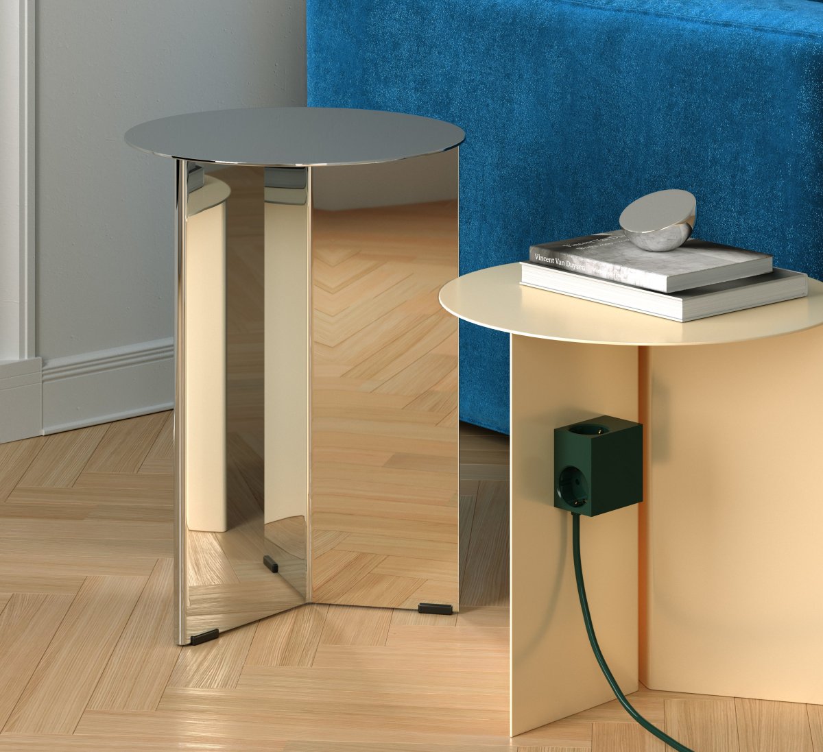 Cuboid Verde oscuro De Kord - Diversas opciones de montaje: Fije el enchufe directamente a superficies met&aacute;licas con los laterales magn&eacute;ticos, utilice el soporte incluido con superficie de fricci&oacute;n para una colocaci&oacute;n estable sobre una mesa o m&oacute;ntelo en la pared con cinta adhesiva 3M para una toma de corriente discreta y de f&aacute;cil acceso.