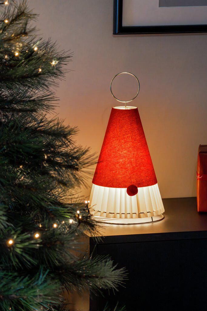 Papá Noel de papel ROJO De Konstsmide - Encantadora decoraci&oacute;n en forma de gnomo de papel: &iexcl;36 cm de alto y llena de esp&iacute;ritu navide&ntilde;o!